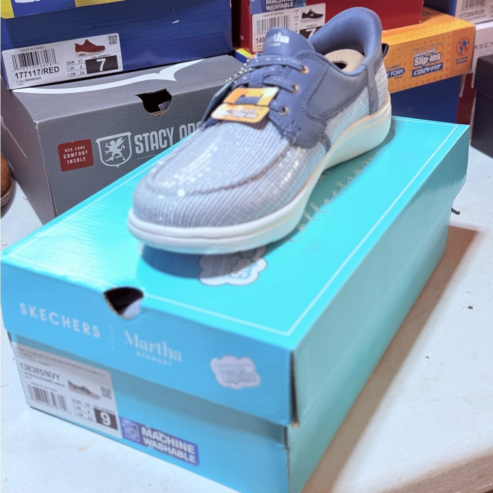 Skechers Blue Sneakers Athletic Mesh Design